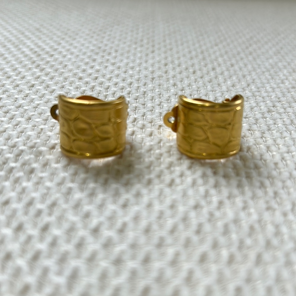 Clip on gold tone earrings